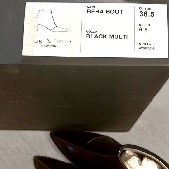 Rag & Bone Beha Stiletto Boot in Black Suede & Leather - Picture 12 of 16